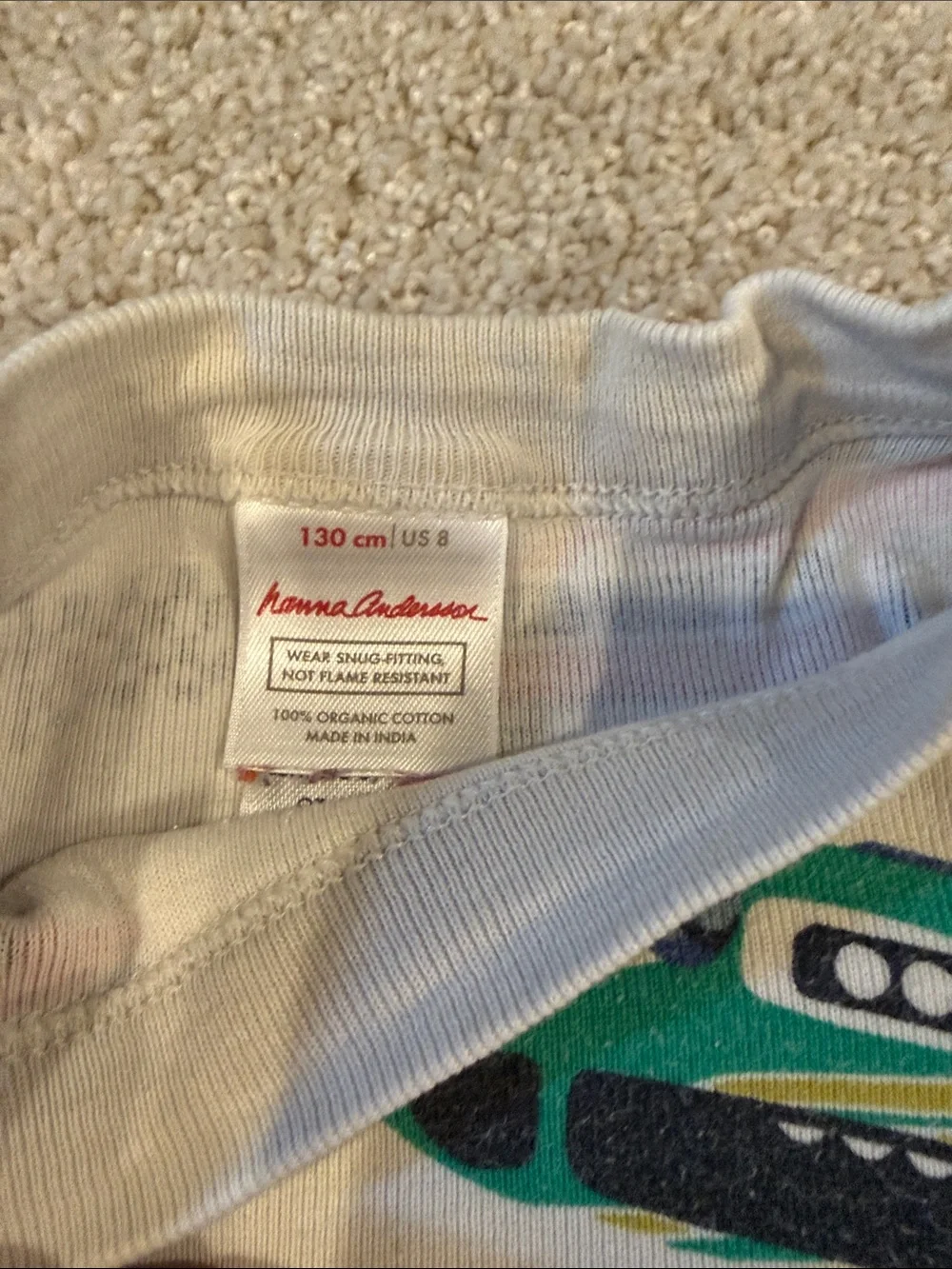 Hanna Andersson Kids White Long-Sleeve Car Print Pajama Set - Multicolor, size 8